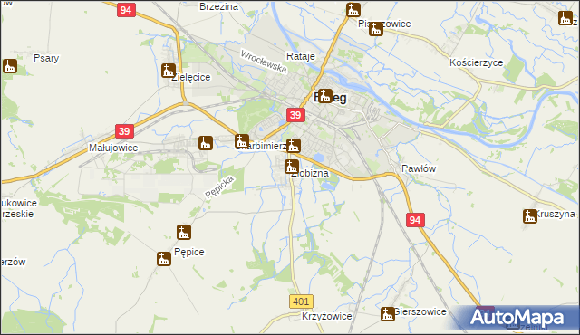 mapa Żłobizna, Żłobizna na mapie Targeo