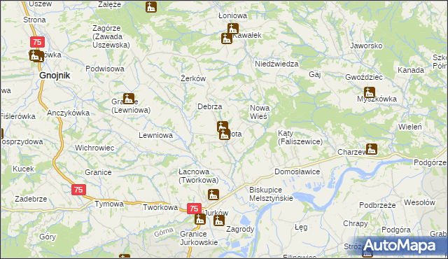 mapa Złota gmina Czchów, Złota gmina Czchów na mapie Targeo