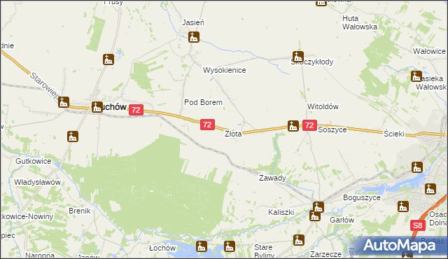 mapa Złota gmina Głuchów, Złota gmina Głuchów na mapie Targeo