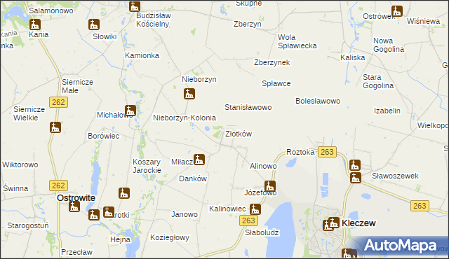 mapa Złotków, Złotków na mapie Targeo
