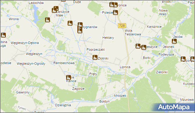 mapa Złotniki gmina Małogoszcz, Złotniki gmina Małogoszcz na mapie Targeo