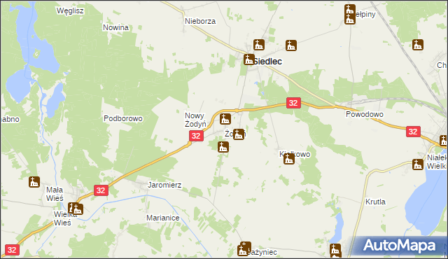 mapa Żodyń, Żodyń na mapie Targeo