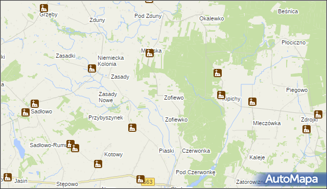 mapa Zofiewo, Zofiewo na mapie Targeo