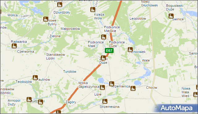 mapa Zubki Duże, Zubki Duże na mapie Targeo