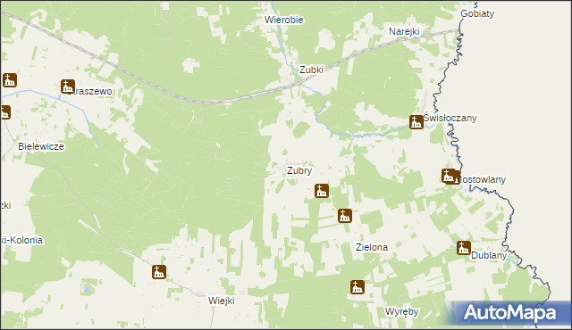 mapa Zubry, Zubry na mapie Targeo