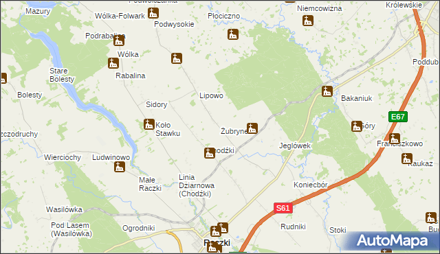 mapa Żubrynek, Żubrynek na mapie Targeo