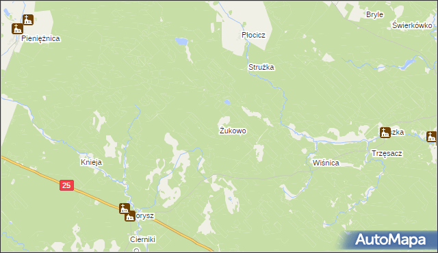 mapa Żukowo gmina Koczała, Żukowo gmina Koczała na mapie Targeo