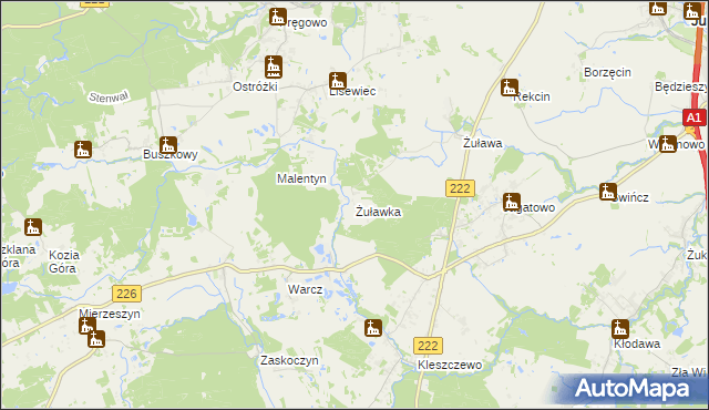 mapa Żuławka gmina Pruszcz Gdański, Żuławka gmina Pruszcz Gdański na mapie Targeo