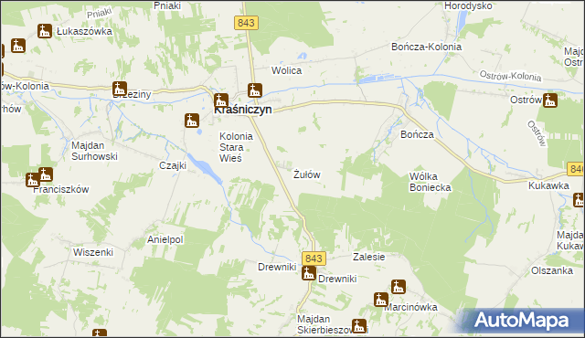 mapa Żułów, Żułów na mapie Targeo