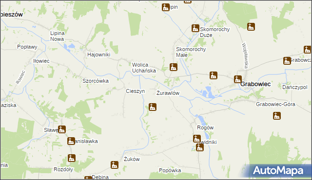 mapa Żurawlów, Żurawlów na mapie Targeo