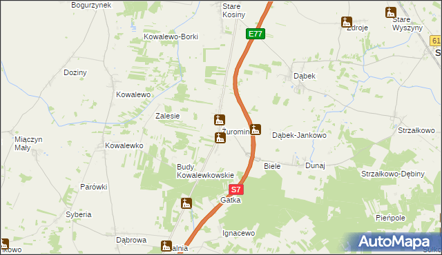 mapa Żurominek, Żurominek na mapie Targeo