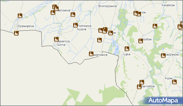 mapa Zwanowice gmina Otmuchów, Zwanowice gmina Otmuchów na mapie Targeo