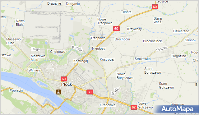 mapa Kostrogaj, Kostrogaj na mapie Targeo