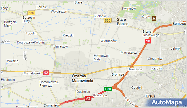 mapa Piotrkówek Mały, Piotrkówek Mały na mapie Targeo