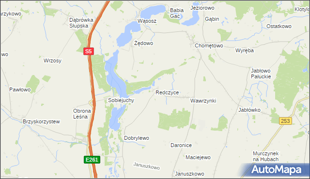 mapa Redczyce, Redczyce na mapie Targeo