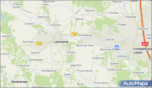 mapa Bechcice-Wieś, Bechcice-Wieś na mapie Targeo