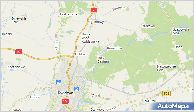 mapa Mały Baldram, Mały Baldram na mapie Targeo