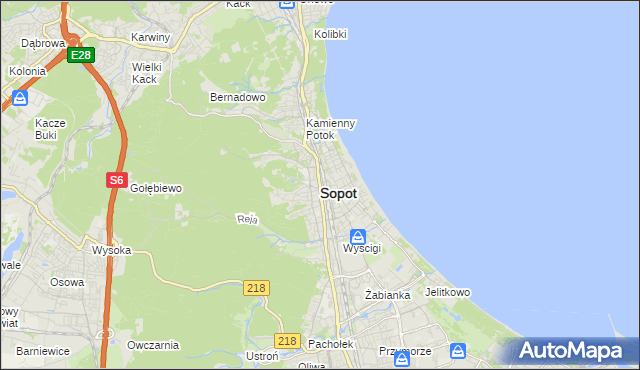mapa Sopotu, Sopot na mapie Targeo