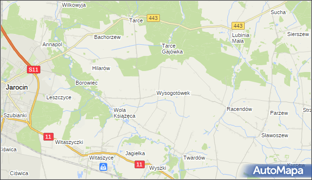 mapa Wysogotówek, Wysogotówek na mapie Targeo