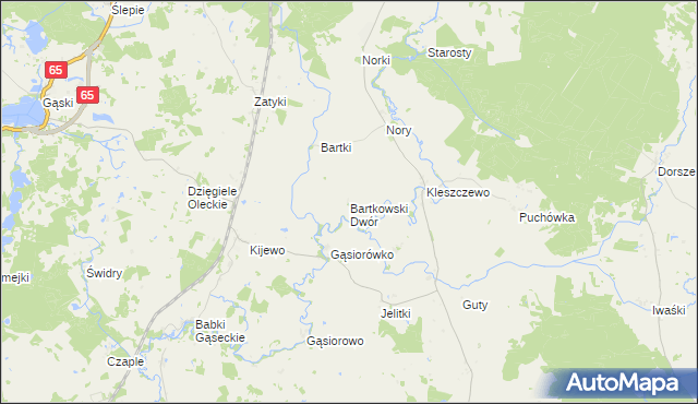 mapa Bartkowski Dwór, Bartkowski Dwór na mapie Targeo