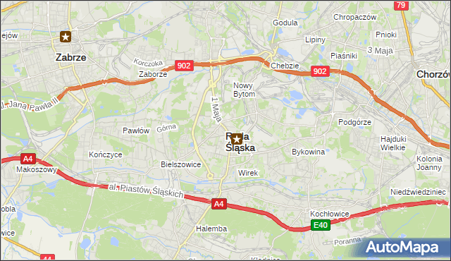 mapa Rudy Śląskiej, Ruda Śląska na mapie Targeo