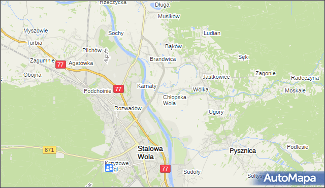 mapa Chłopska Wola, Chłopska Wola na mapie Targeo