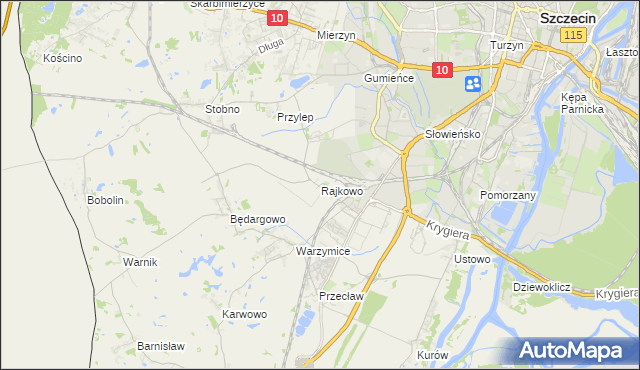 mapa Rajkowo, Rajkowo na mapie Targeo