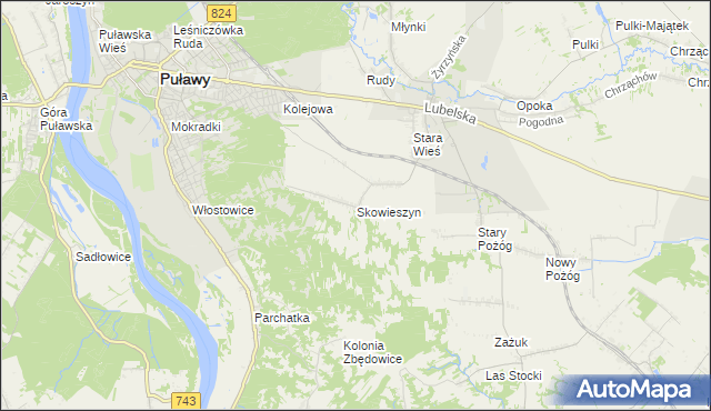 mapa Skowieszyn, Skowieszyn na mapie Targeo