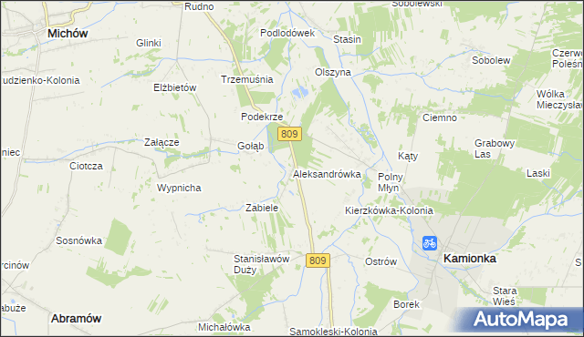 mapa Aleksandrówka gmina Michów, Aleksandrówka gmina Michów na mapie Targeo