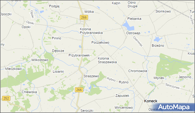 mapa Kolonia Straszewska, Kolonia Straszewska na mapie Targeo