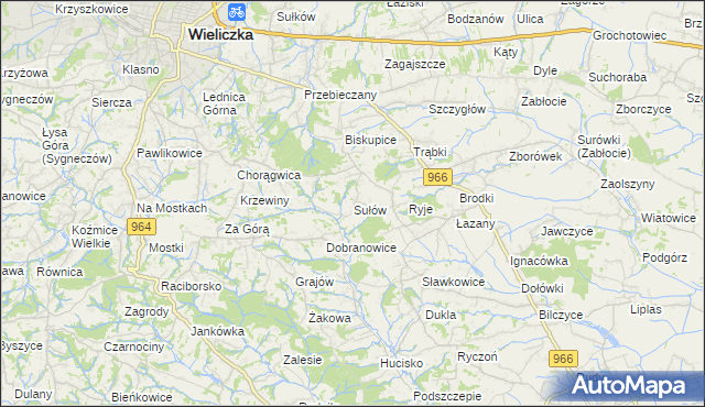 mapa Sułów gmina Biskupice, Sułów gmina Biskupice na mapie Targeo
