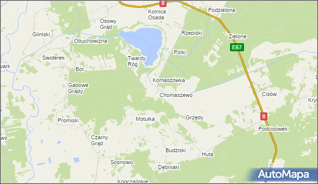 mapa Chomaszewo, Chomaszewo na mapie Targeo