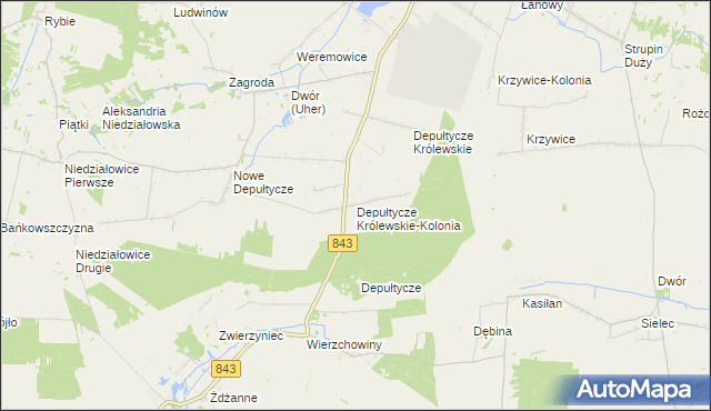 mapa Depułtycze Królewskie-Kolonia, Depułtycze Królewskie-Kolonia na mapie Targeo