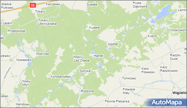 mapa Hamer gmina Golub-Dobrzyń, Hamer gmina Golub-Dobrzyń na mapie Targeo