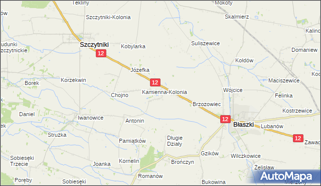 mapa Kamienna-Wieś, Kamienna-Wieś na mapie Targeo