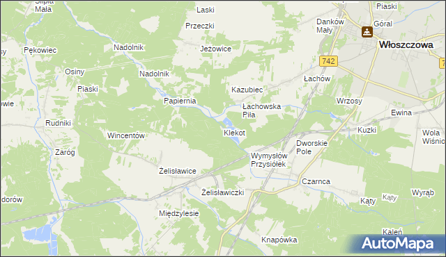 mapa Klekot, Klekot na mapie Targeo