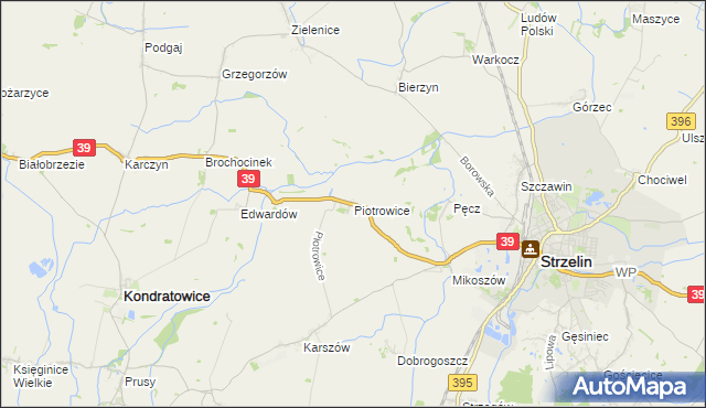 mapa Piotrowice gmina Strzelin, Piotrowice gmina Strzelin na mapie Targeo