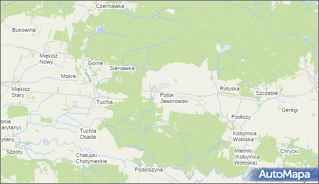 mapa Potok Jaworowski, Potok Jaworowski na mapie Targeo