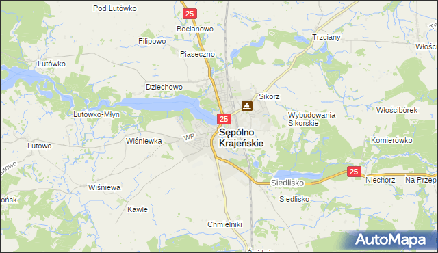 mapa Sępólno Krajeńskie, Sępólno Krajeńskie na mapie Targeo