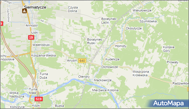 mapa Siemiatycze-Stacja, Siemiatycze-Stacja na mapie Targeo