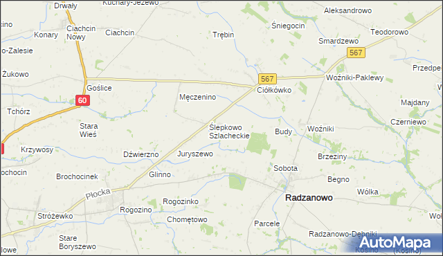 mapa Ślepkowo Królewskie, Ślepkowo Królewskie na mapie Targeo