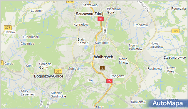 mapa Wałbrzycha, Wałbrzych na mapie Targeo
