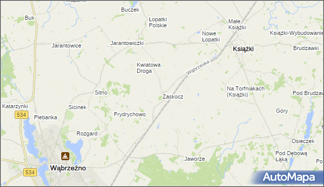 mapa Zaskocz, Zaskocz na mapie Targeo
