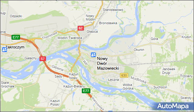 mapa Nowy Dwór Mazowiecki, Nowy Dwór Mazowiecki na mapie Targeo