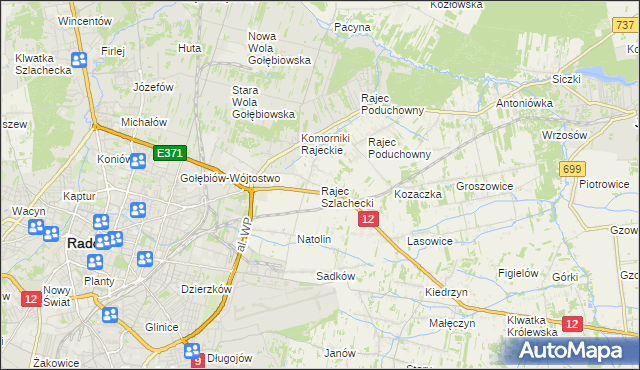 mapa Rajec Szlachecki, Rajec Szlachecki na mapie Targeo