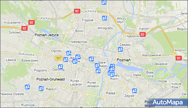 mapa Święty Wojciech gmina Poznań, Święty Wojciech gmina Poznań na mapie Targeo