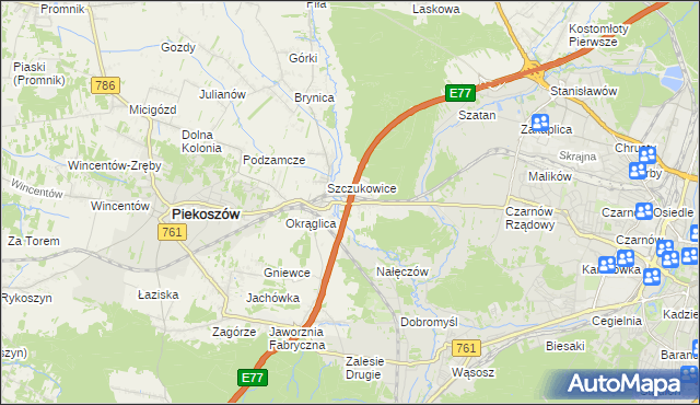 mapa Szczukowskie Górki, Szczukowskie Górki na mapie Targeo