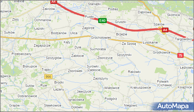 mapa Zborczyce, Zborczyce na mapie Targeo