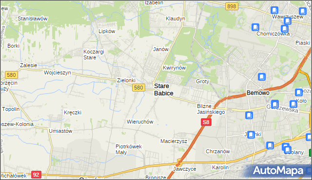 mapa Babice Nowe, Babice Nowe na mapie Targeo