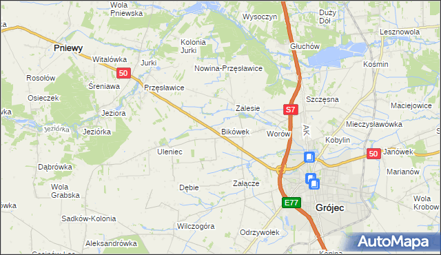 mapa Bikówek, Bikówek na mapie Targeo